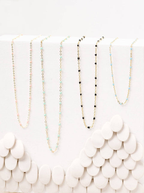 Dot Necklace Base with Dipped Heart charm