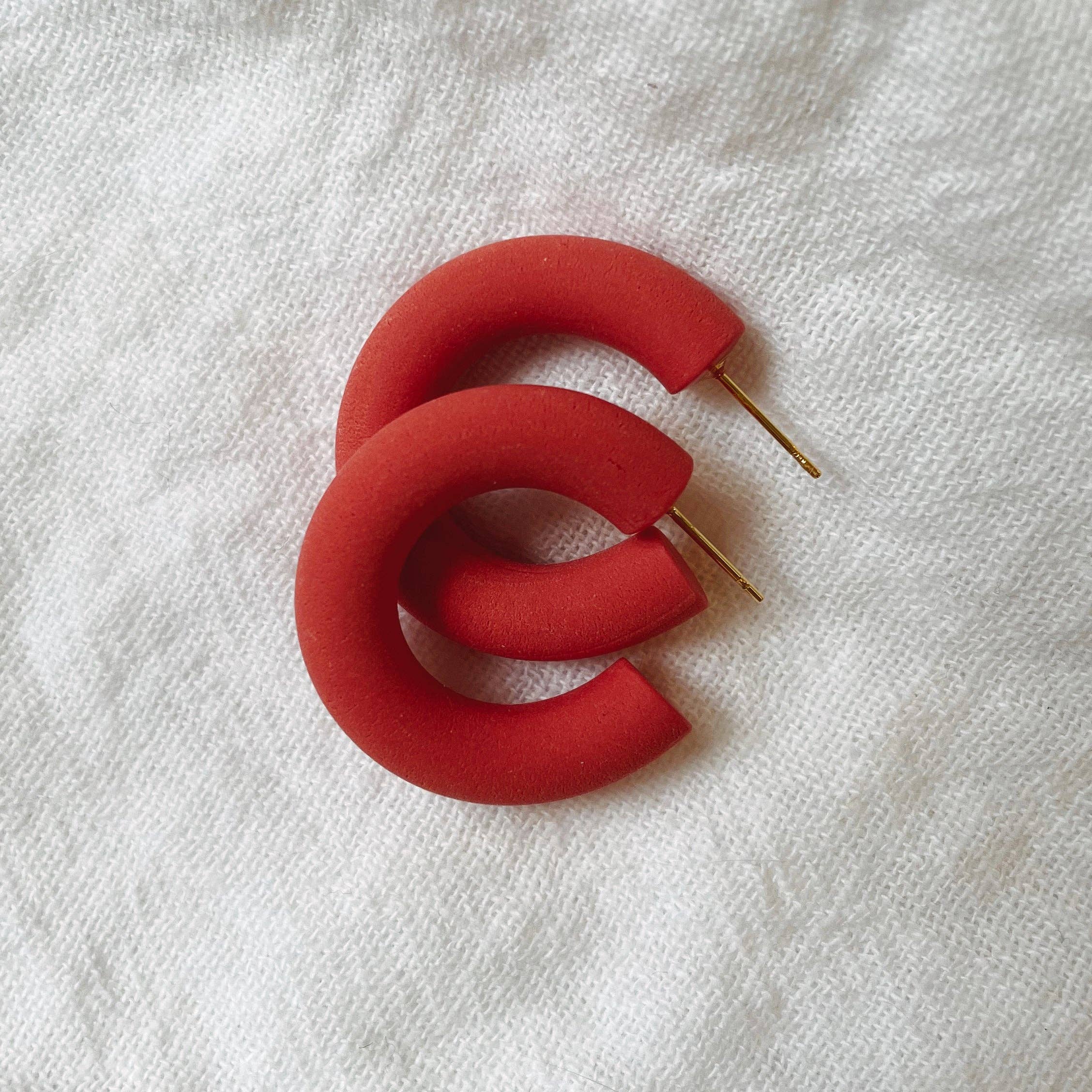 Mini Chunky Hoops | Polymer Clay Earrings