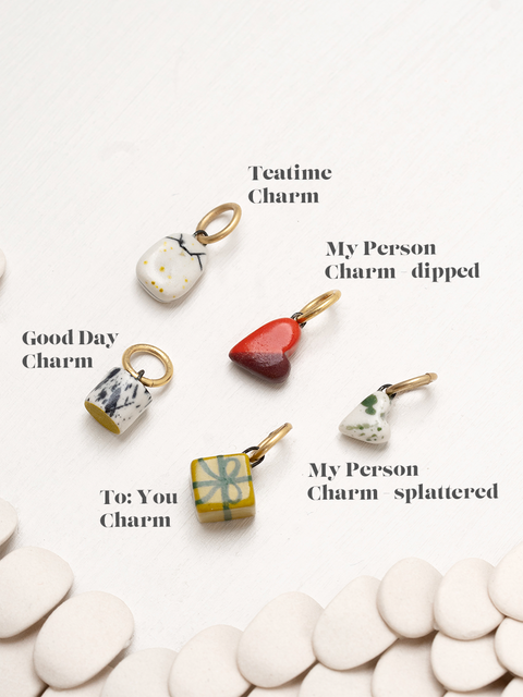 Dot Necklace Base with Dipped Heart charm