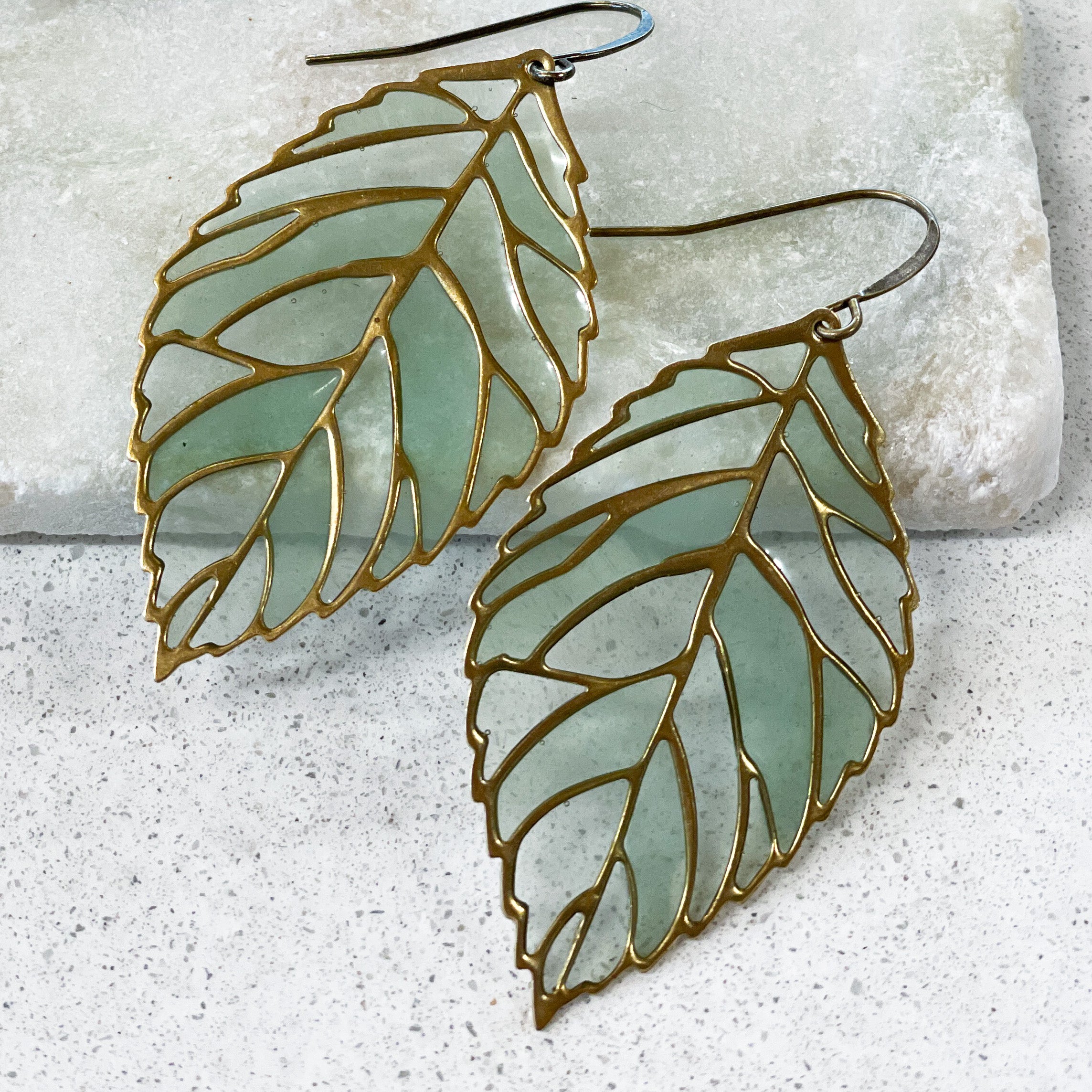 Spring Growth - Stained Glass Resin Earrings