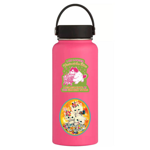 Mental Health Cute Cat Grocery High Quality Vinyl Sticker