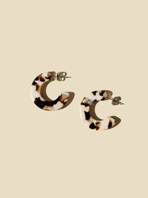 Ray Chunky Hoop Earrings: Tiger Green