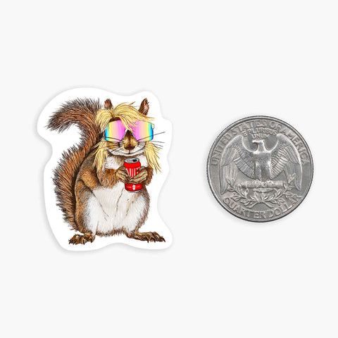 Mullet Squirrel - Mini Sticker