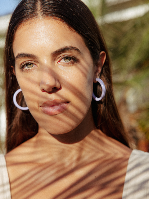 Nora Medium Hoop Earrings: Ocean