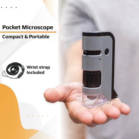 100x-250x LED High Power Pocket Microscope w/ Phone Adapter