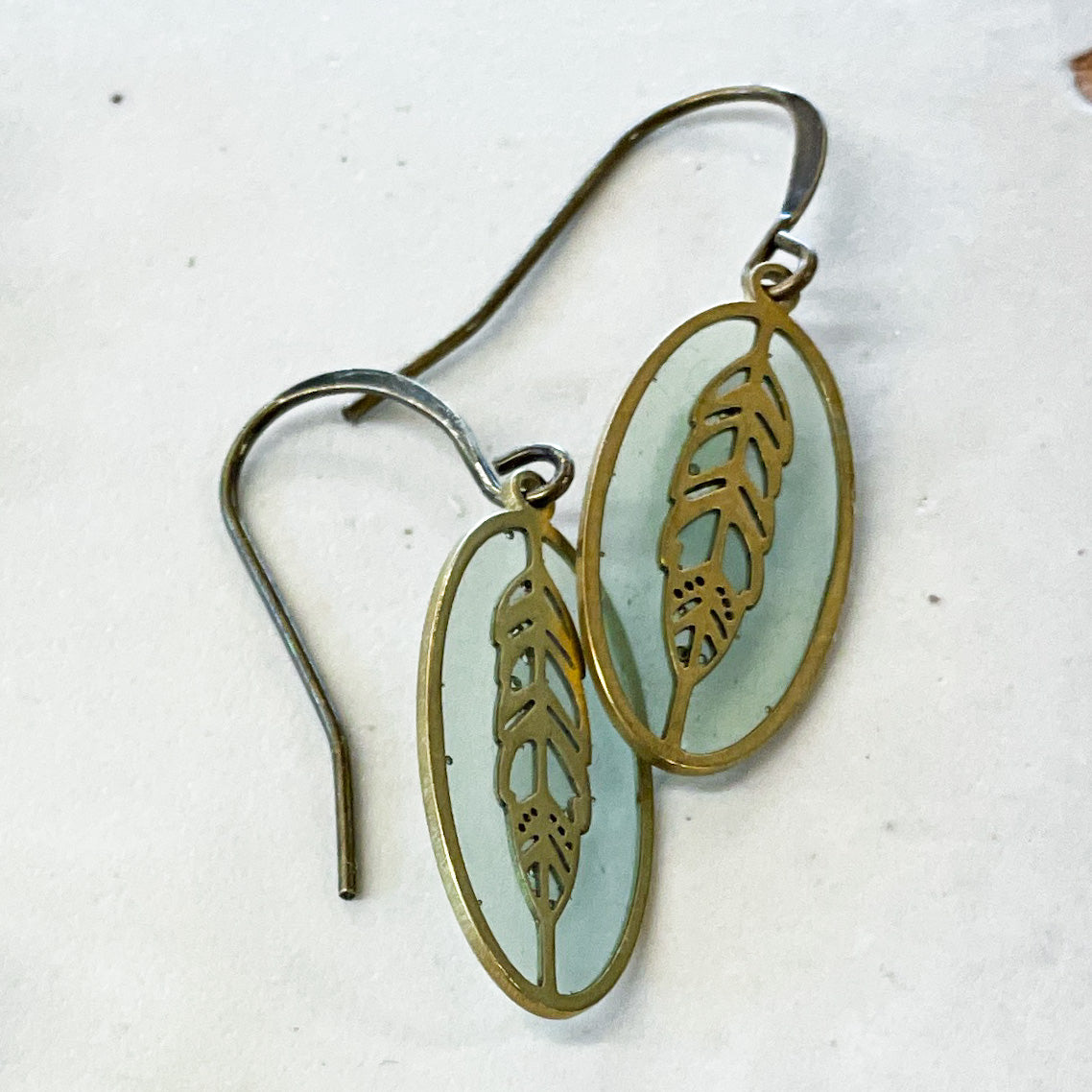 Feather - Stained Glass Resin Earrings