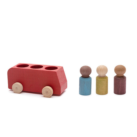 Lubulona Bus with 3 Figures - red