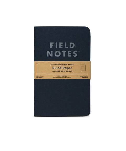 Pitch Black Notebook - Dot-Graph - 2-Pack