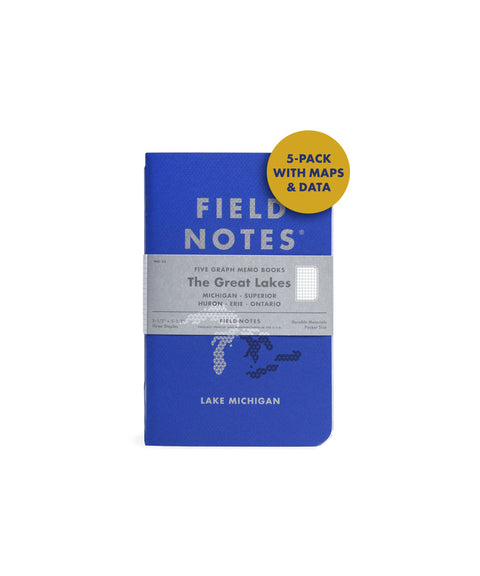Great Lakes Field Notes, 5 Pack Graph Memo Books