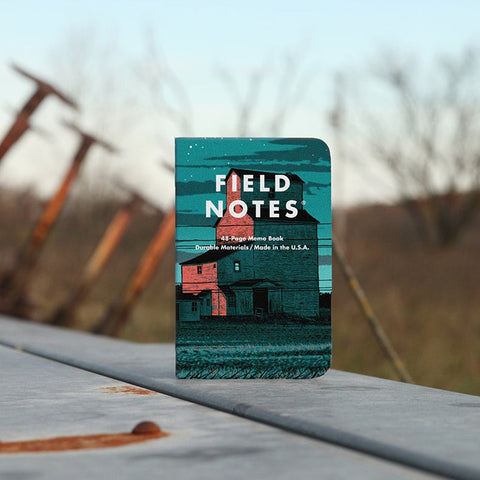 Memo notebook with image of grain elevator on cover