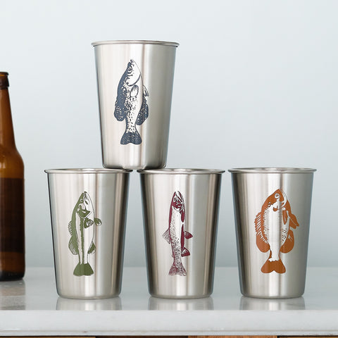 Fish Stainless Steel Pint Tumbler