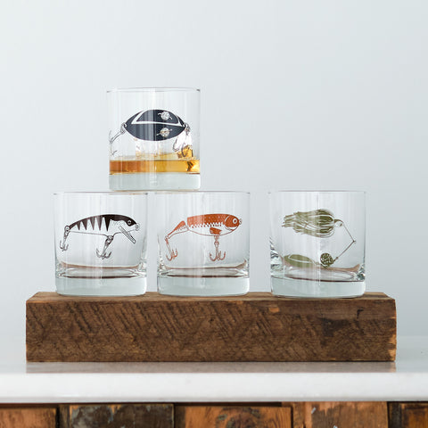 Fishing Lures Rocks Glassware