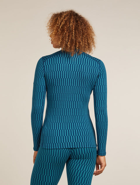 Women's Merino 260 Tech Vertex Long Sleeve Half Zip Thermal Top Snow Grid
