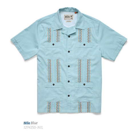 HOWLER BROTHERS Guayabera Shirt - Nile Blue