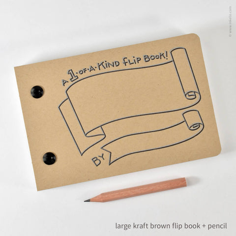 Draw-Your-Own Flip Book + Pencil (#316): Apple Green / Small