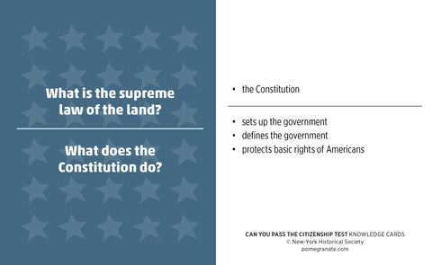 Can You Pass the Citizenship Test? Knowledge Cards