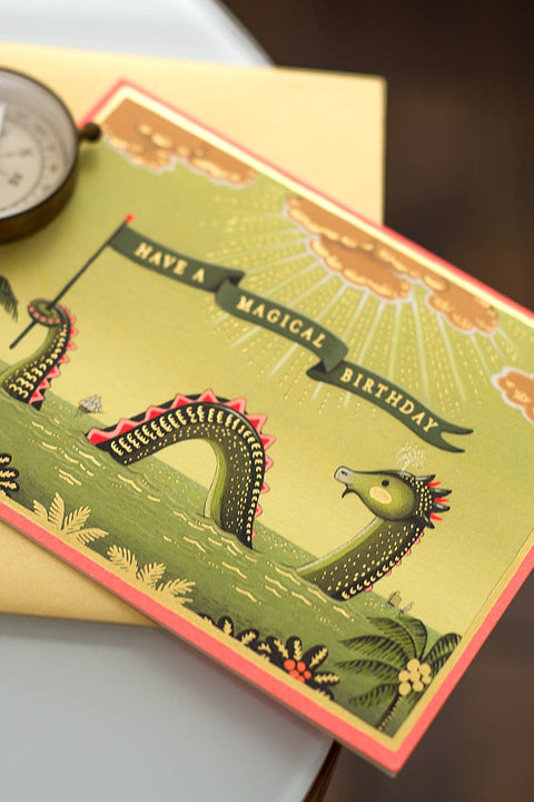 Sea Monster Birthday Greeting Card