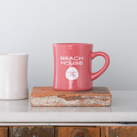Beach House Diner Mug, printed Starfish, Sand Dollar