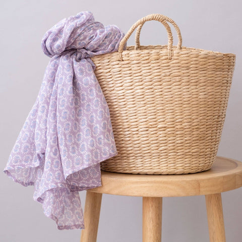 Sunburst Lilac Block Printed Scarf