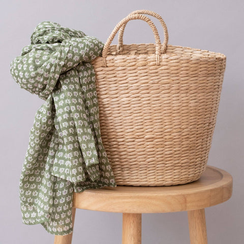 Uma Olive Block Printed Scarf