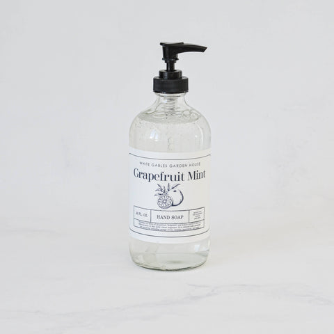Liquid Hand Soap 16 oz. | Made In USA: Amber / Lavender Woods, Glass Jar