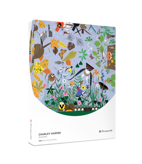 Charley Harper: Seasons 1000-Piece Circular Jigsaw Puzzle