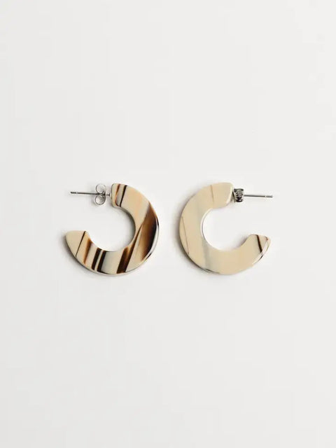 Ray Chunky Hoop Earrings: Maple