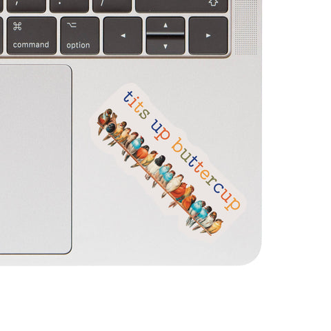 Vintage Tits Up Bird Funny Pun High Quality Vinyl Sticker