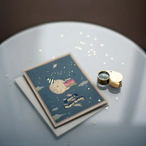 Moon Cake Birthday Greeting Card