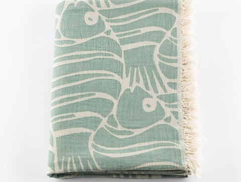 Fish Blanket, 100% Turkish Cotton