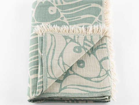 Fish Blanket, 100% Turkish Cotton