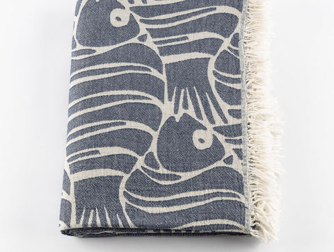 Fish Blanket, 100% Turkish Cotton