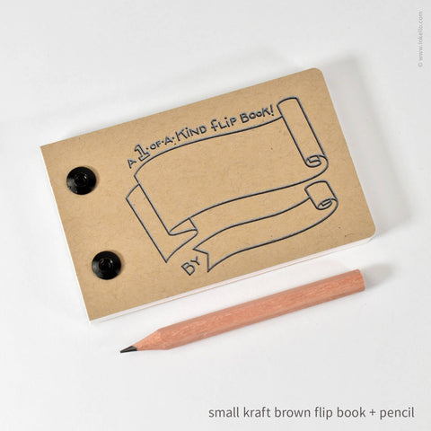 Draw-Your-Own Flip Book + Pencil (#316): Apple Green / Small