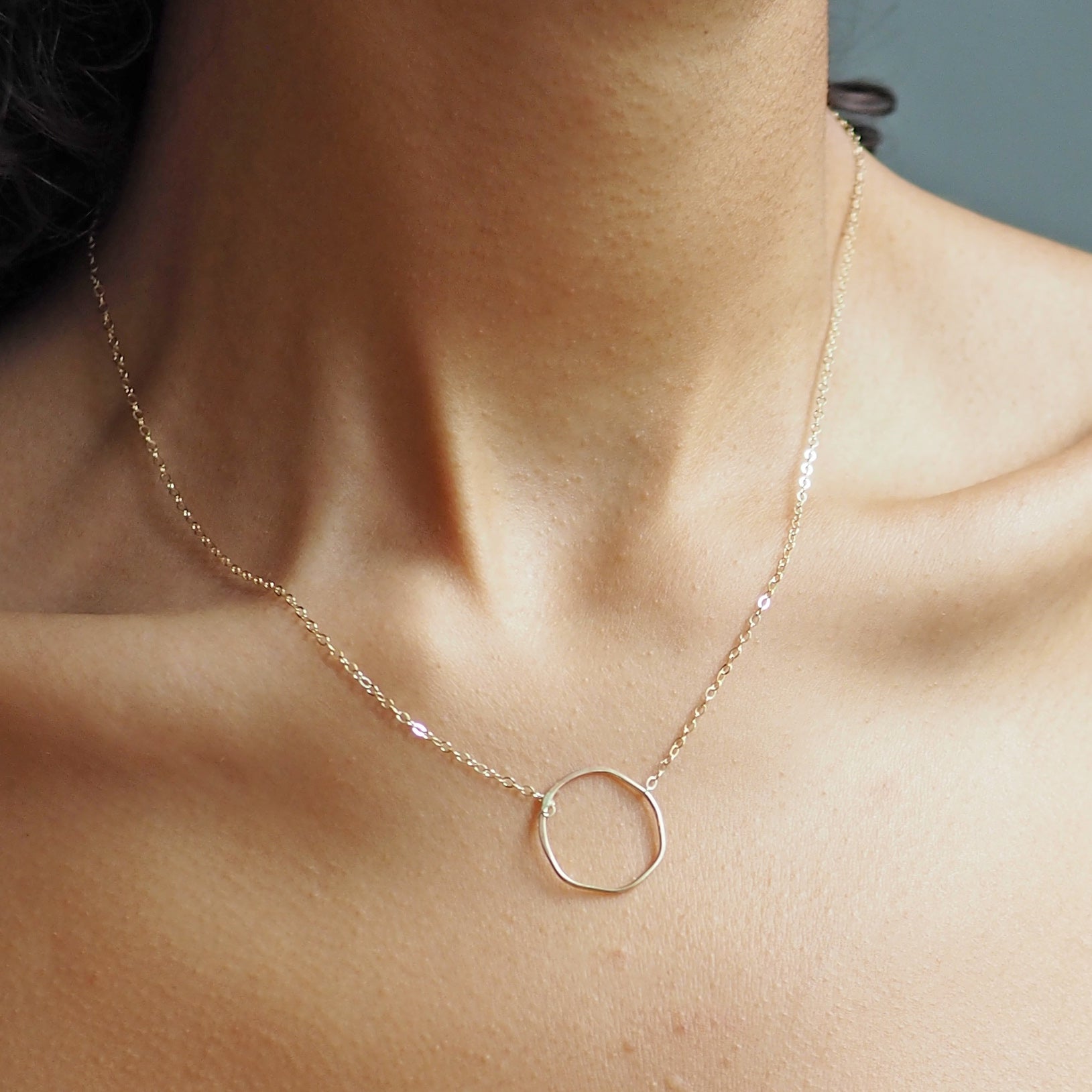 Imperfect Circle Necklace 14k Gold Fill