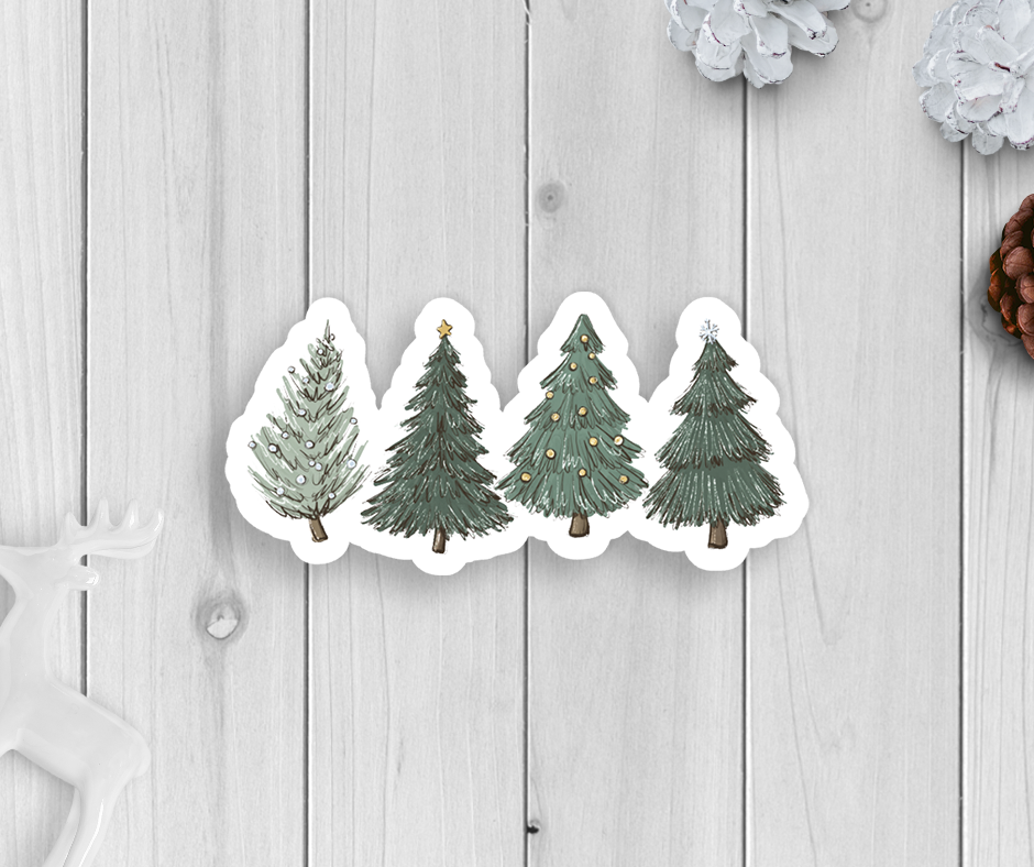 Christmas Trees Vinyl Sticker