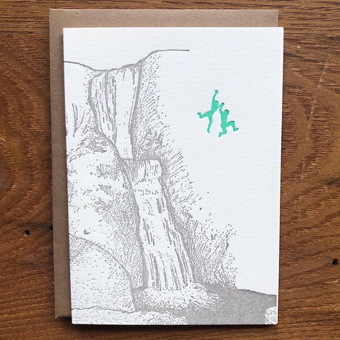 Jumping From Falls Letterpress Card