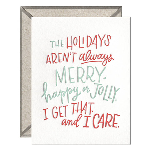 Holidays— I Care - Winter Holidays card
