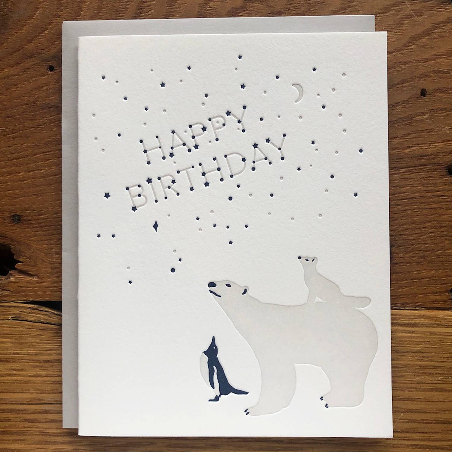 Polar Bear and Friends Letterpress Card