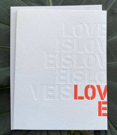 Love is Love Letterpress Card