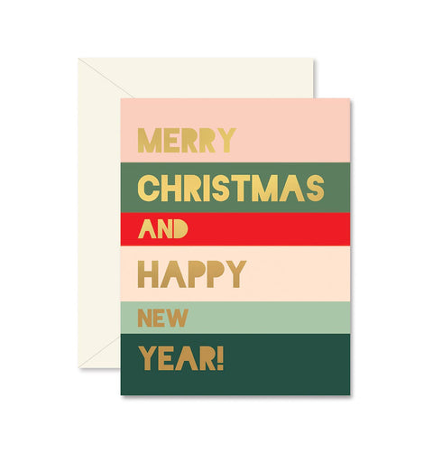 Holiday Colorblock Christmas Greeting Card - Final Sale