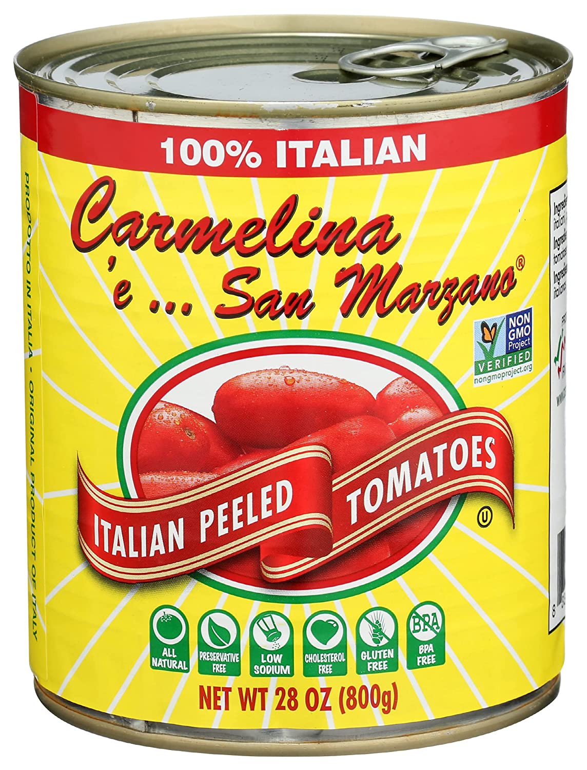 CARMELINA San Marzano Tomatoes, Peeled Whole, 28oz can