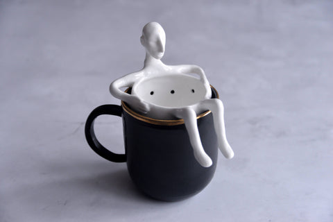 Porcelain Man and Woman Tea Strainers