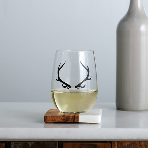 Antler Stemless Wine Glass, Matte Black