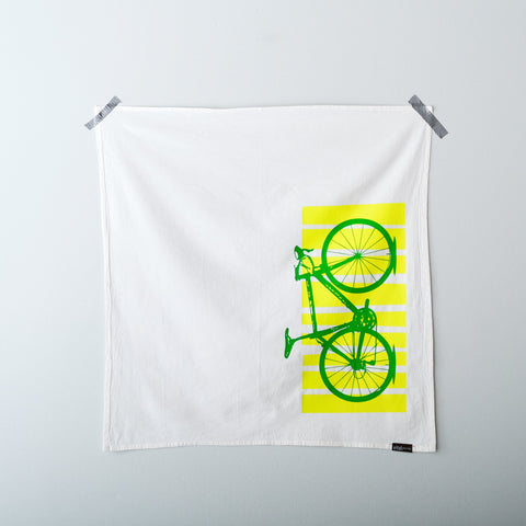 Road Bike Deluxe Flour Sack Towel, Green and Citron
