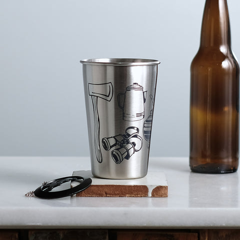 Camping Tools Equipment Stainless Steel Metal Pint Tumbler