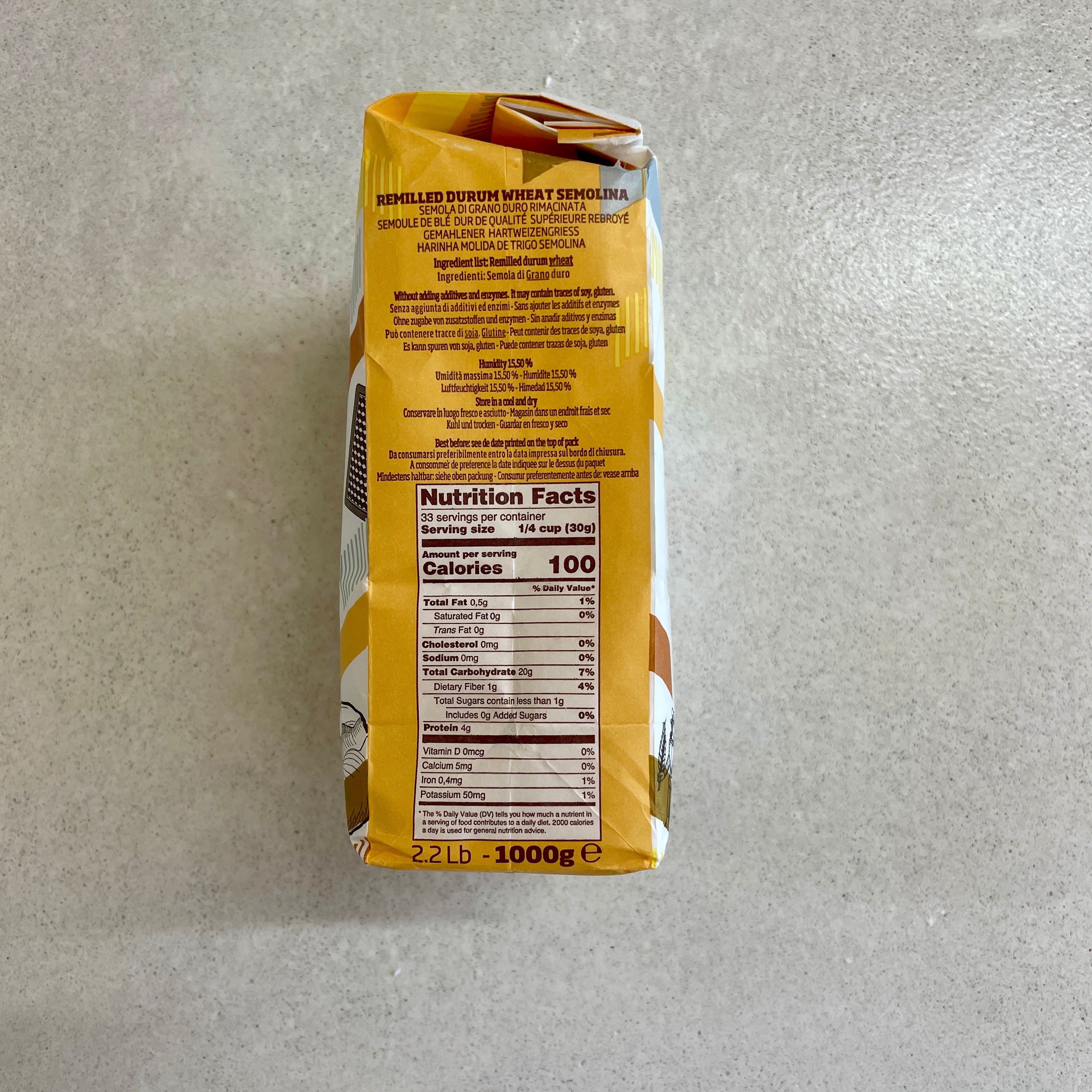 CAPUTO Durum Wheat Semolina Flour, 1kg