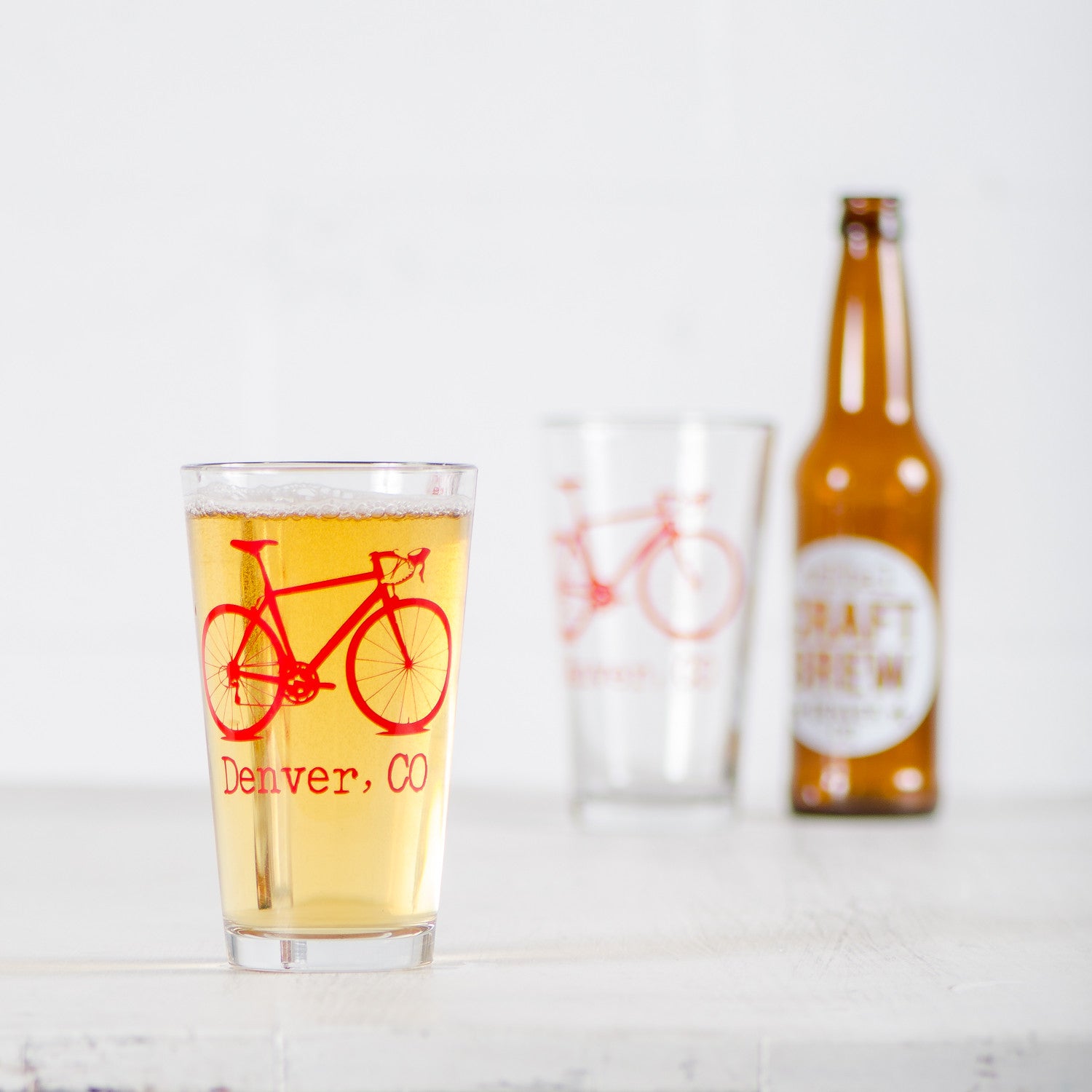 Name Drop Bicycle Pint Glass - Set of 6