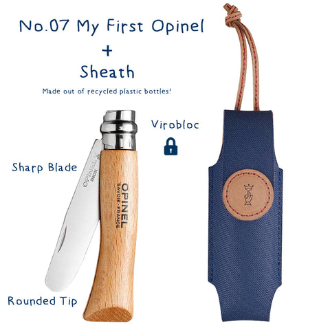My First Opinel Knife & Recycled Sheath Set