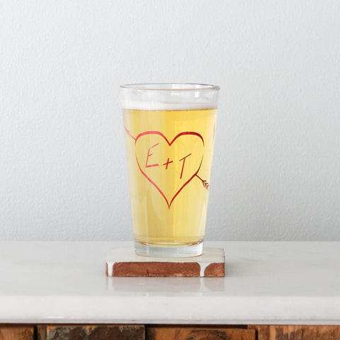 Monogram Glassware Set - True Love, set of 6