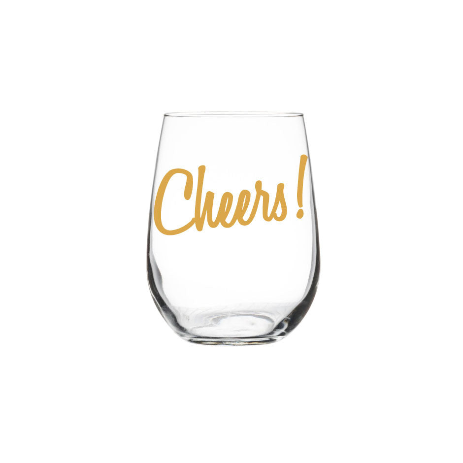 Cheers! 20k Gold Stemless Wine Glass